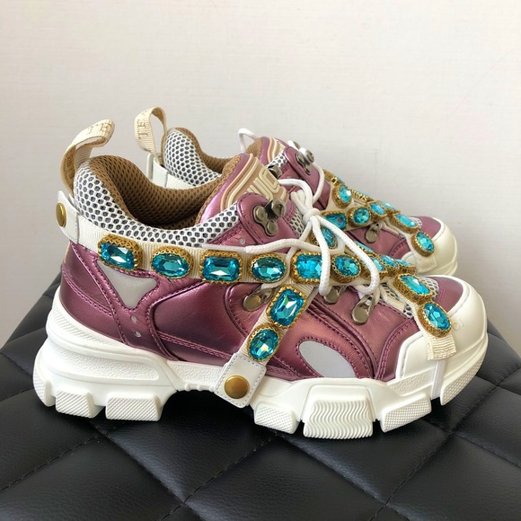 Size 36 (8) GUCCI PINK FLASHTREK - Picture 1 of 4